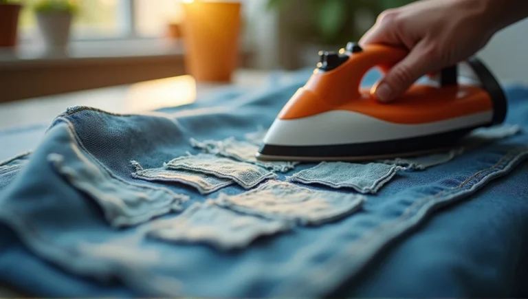 how to apply iron on patches to jeans