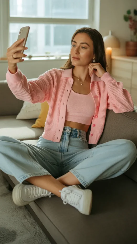 Cardigan Set with Jeans