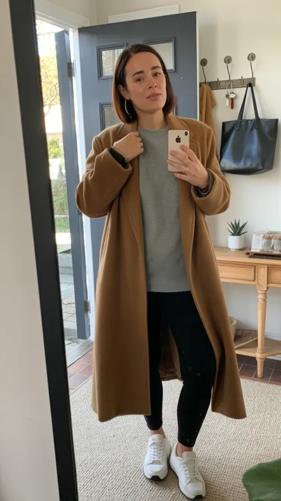 Long Camel Coat + Casual Base