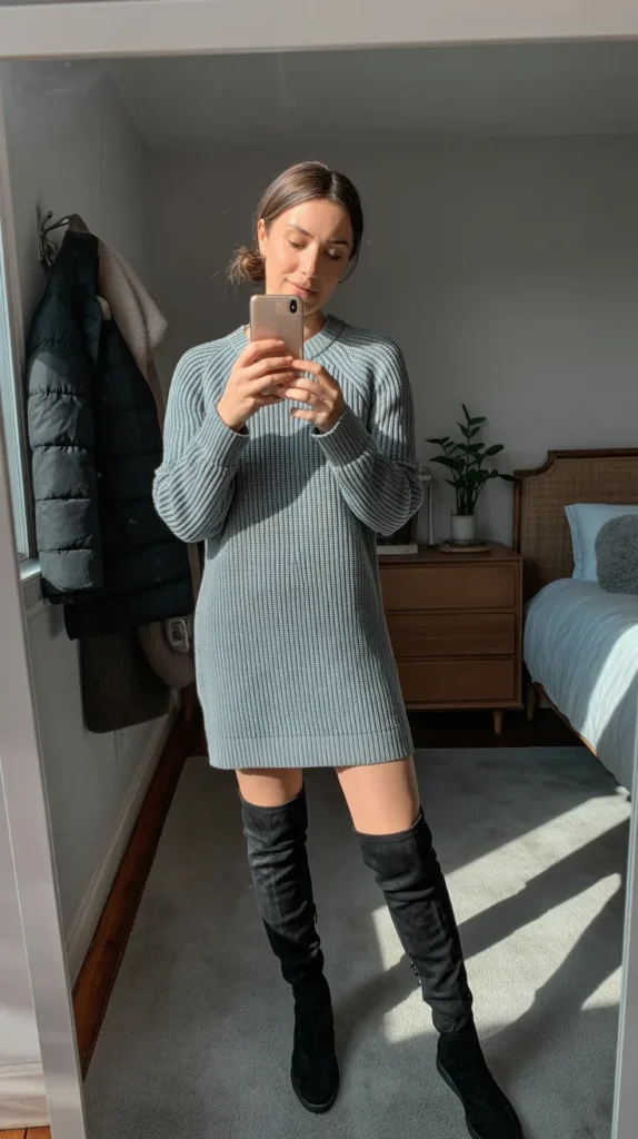 Thermal Base + Sweater Dress Combo