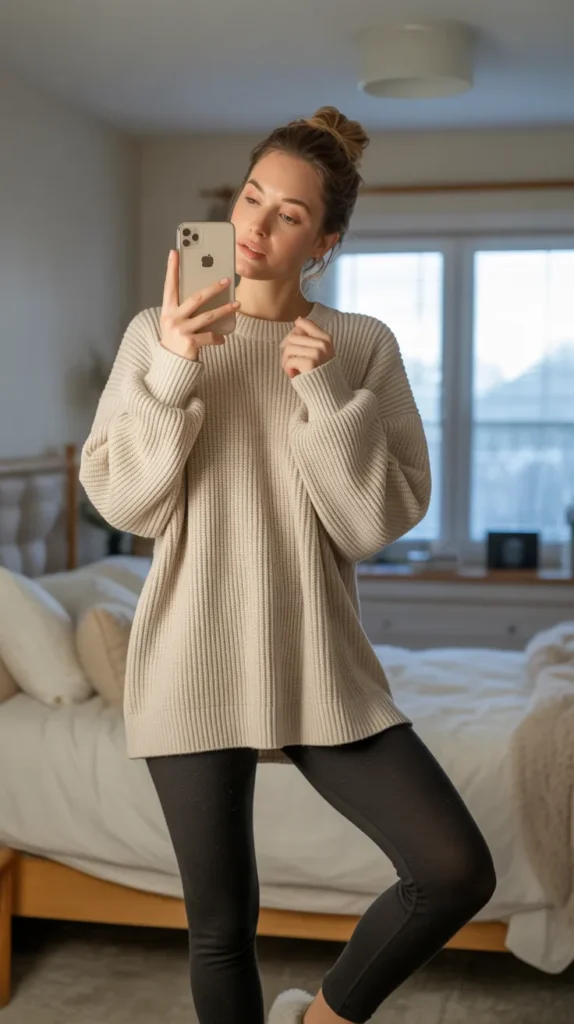 oversized sweater and leggings